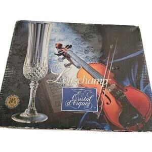 Cristal d'Arques Longchamp 24% Lead Crystal Champagne Flutes France
